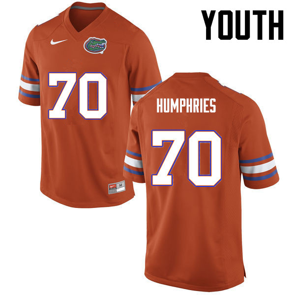 Youth Florida Gators #70 D.J. Humphries College Football Jerseys-Orange